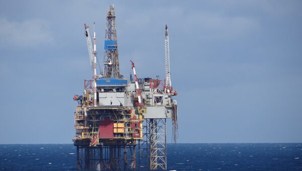 Offshore oil production platform in the North Sea
