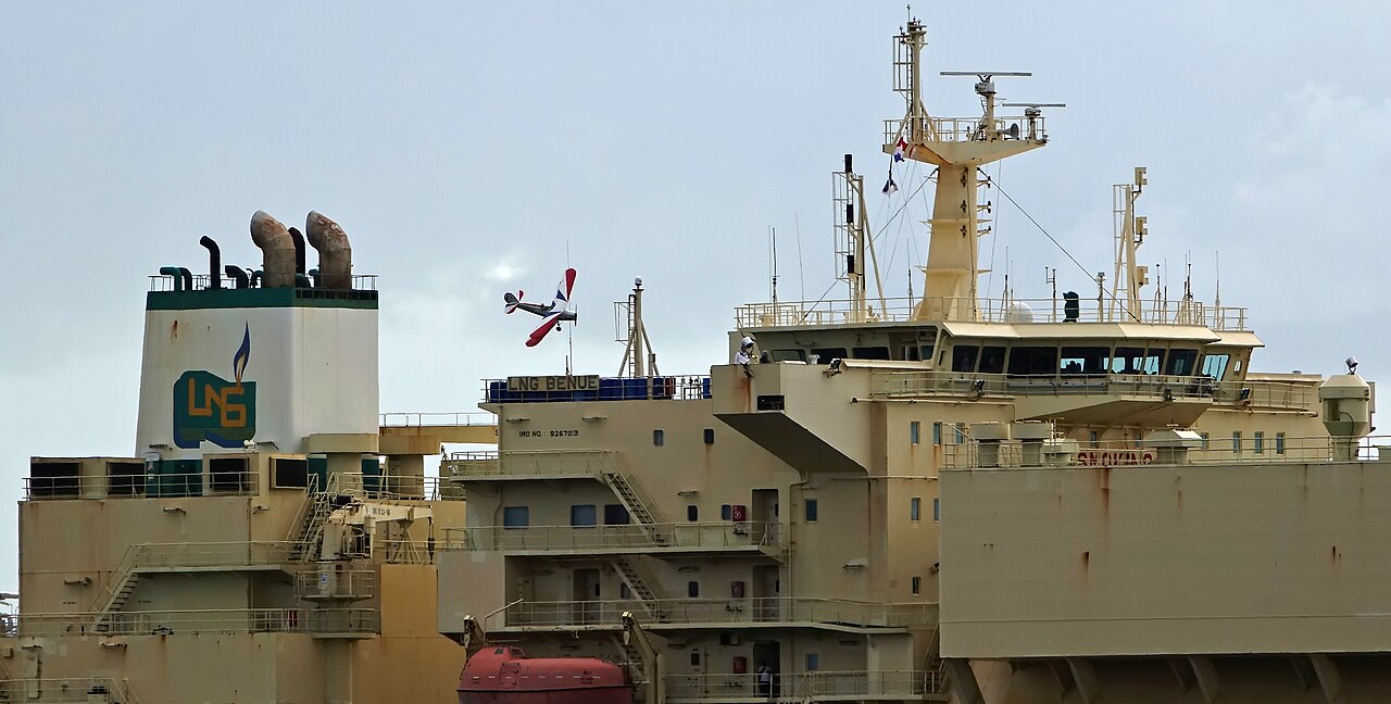 LNG tanker carrying liquefied natural gas between global markets