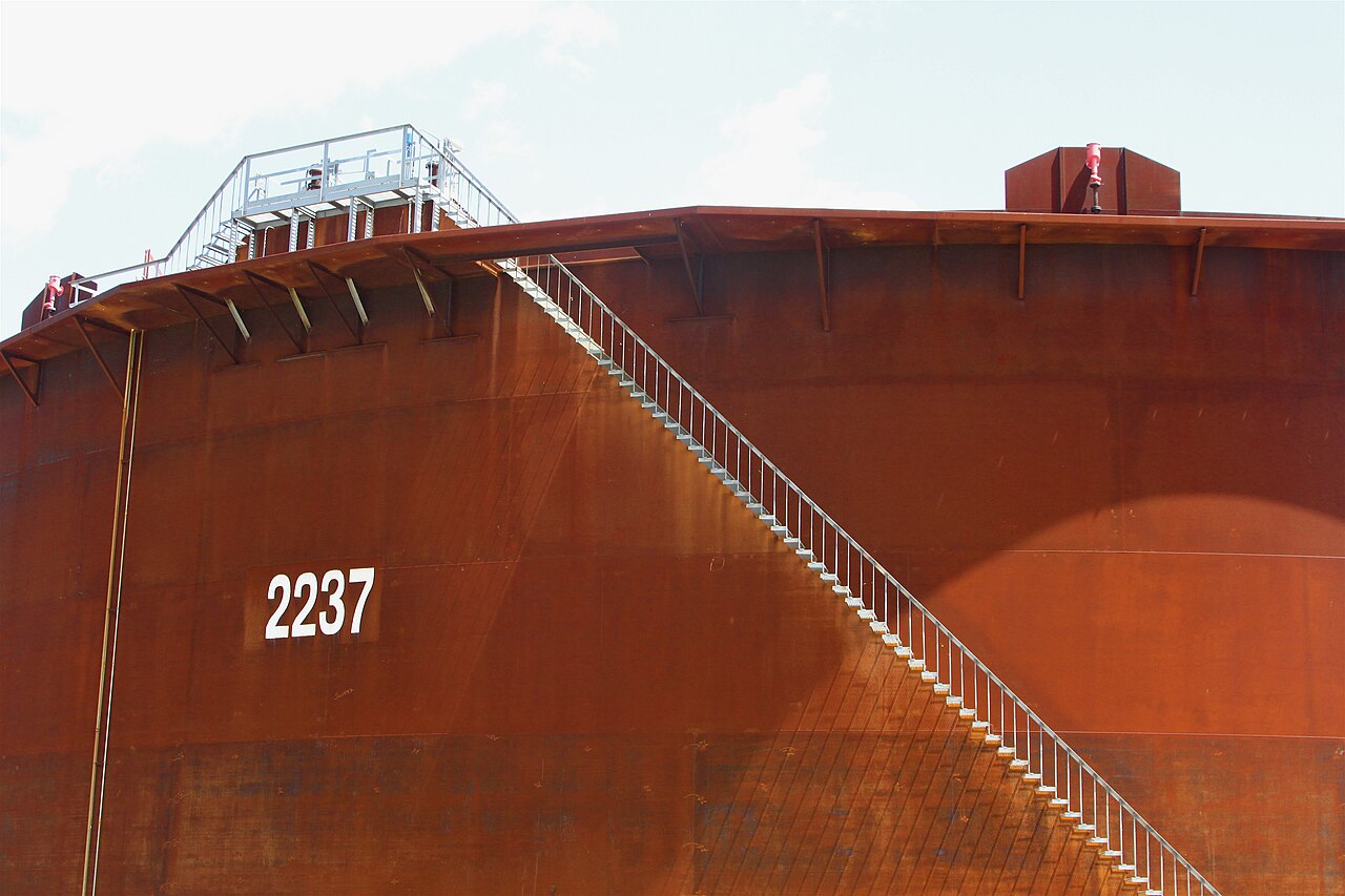 Crude oil storage tanks at the Cushing, Oklahoma hub