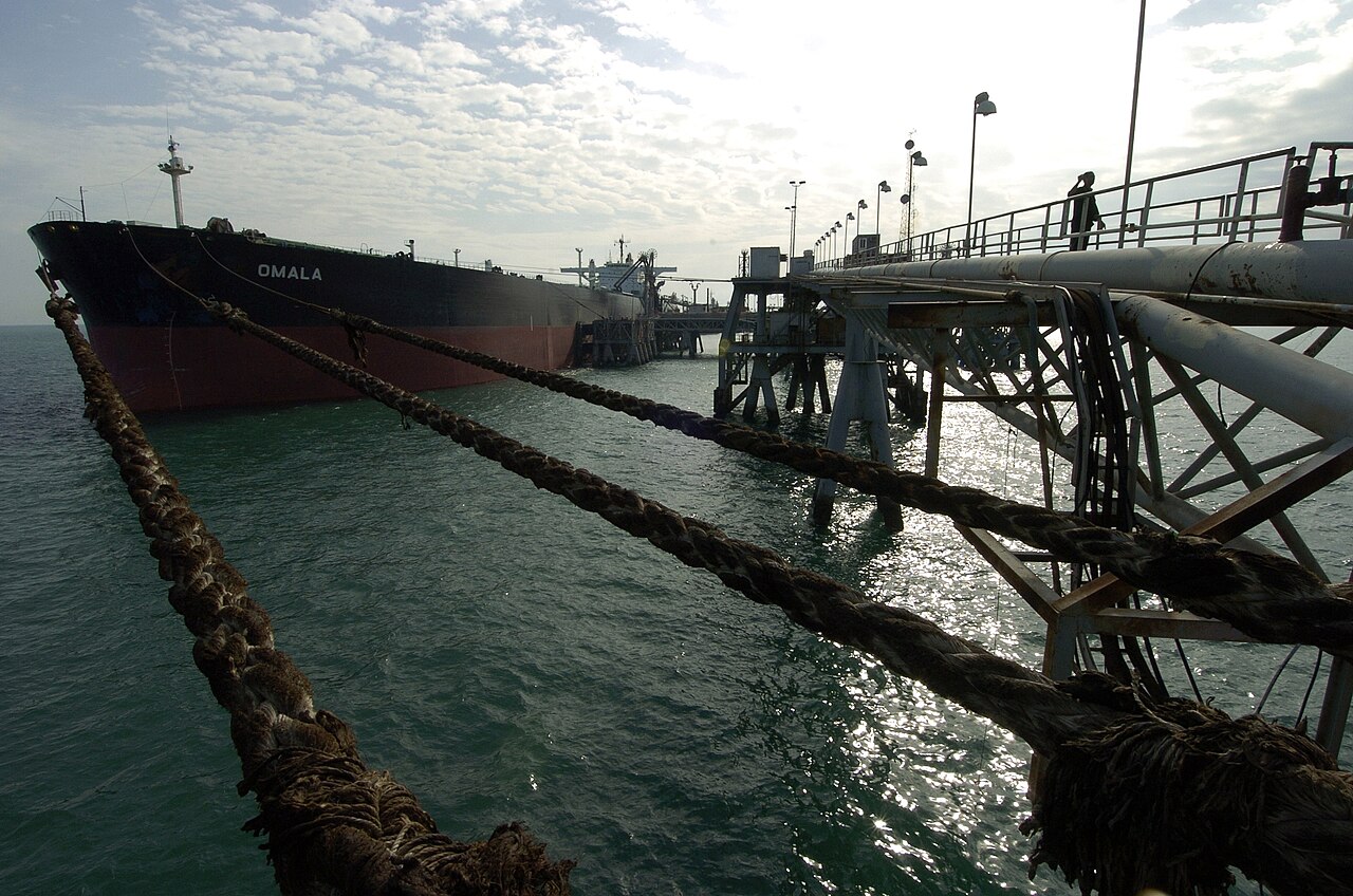 Crude oil tanker underway in the Persian Gulf